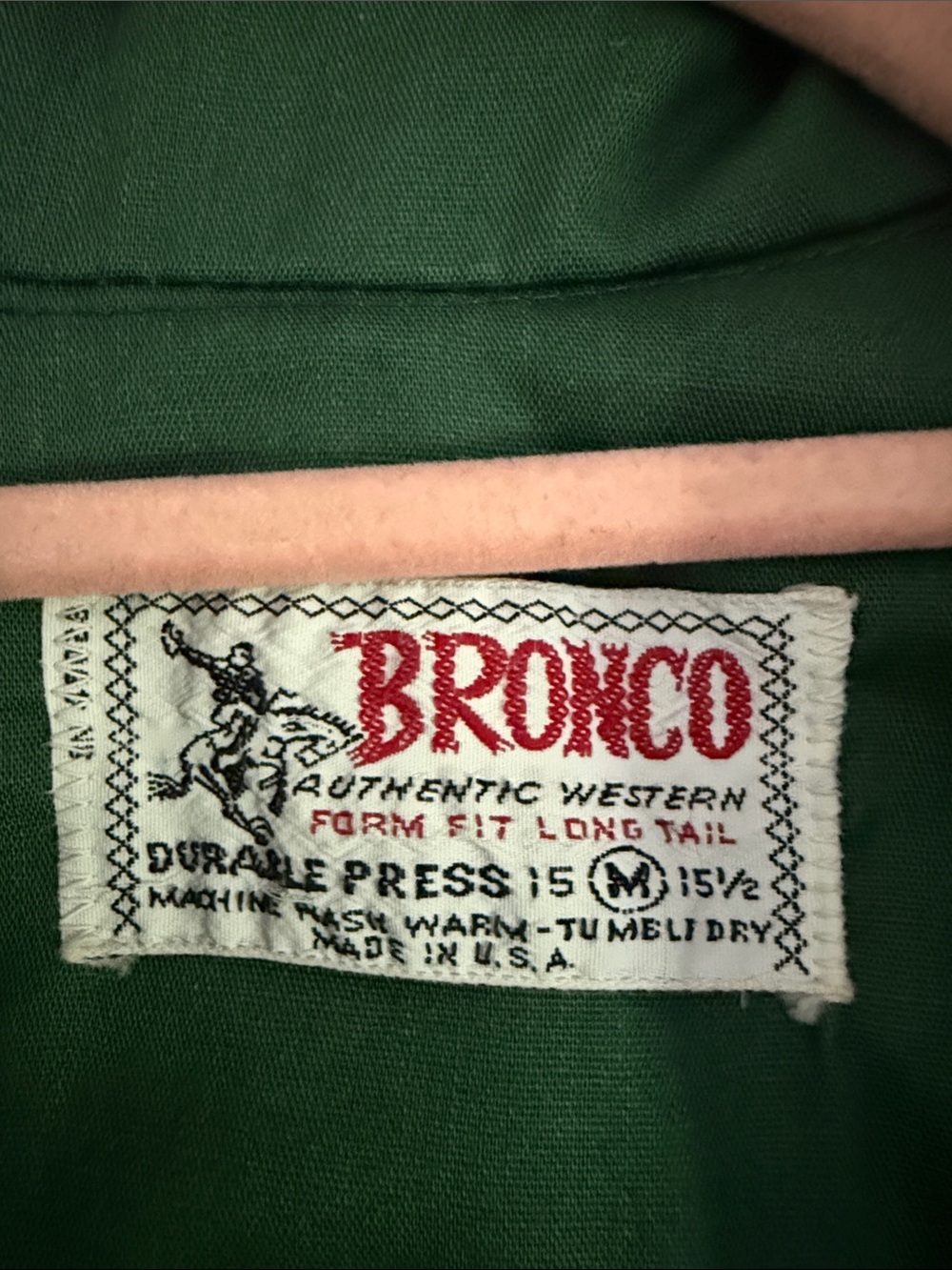 Vintage Bronco Western Shirt Green Embroidered Roses Snap Button M - Picture 8 of 8